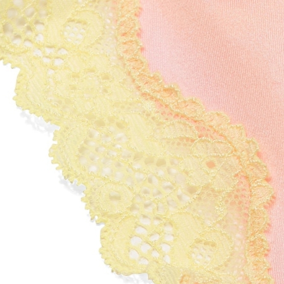 2pc- Tease Smooth Unlined Bralette & Tease Lace Trim High-Leg Scoop Thong Panty - Picture 7 of 9